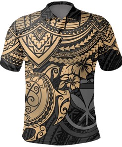 Hawaii Polynesian Polo Shirt, Turtle Hibiscus Golf Shirt Gift
