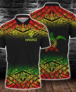 Hawaii Polynesian Turtle Tattoo Fog Reggae Polo Shirt All Over Print