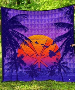 Hawaii Summer Sunset Personalized Quilt Bedding Set for Bedroom Decor and Family Gifts