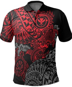 Hawaii Turtle Polo Shirt Faily Gift, Polynesian Tattoo Golf Shirt