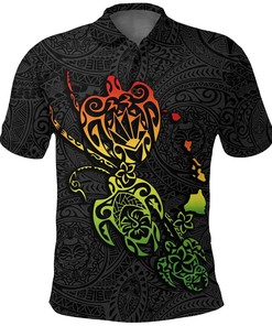 Hawaii Turtle Polo Shirt, Polynesian Golf Shirt K4