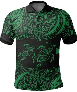 Hawaii Turtle Polo Shirt, Polynesian Hibiscus Golf Shirt