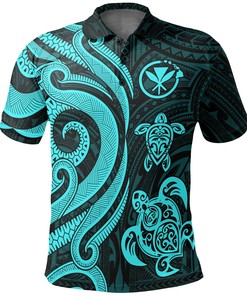 Hawaii Turtle Polo Shirt Summer Gift, Polynesian Tattoo Golf Shirt