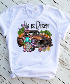 He Is Risen Shirt - Easter Cross Christian Sublimation Tee Design