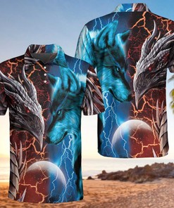 Heart Of A Wolf Soul Of A Dragon Polo Shirt