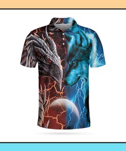Heart Of A Wolf Soul Of A Dragon Polo shirt for Dragon Lovers