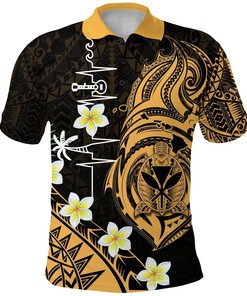 Heartbeat Polynesian Hawaii Polo Shirt Plumeria Turtle K13