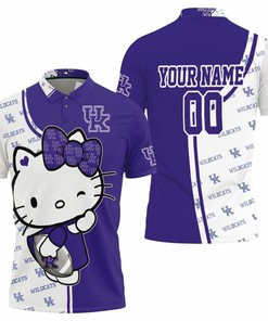 Hello Kitty Hug Kentucky Wildcats Logo 3D Personalized Polo Shirt