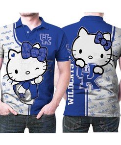 Hello Kitty Hug Kentucky Wildcats Logo 3D Printed Gift For Kentucky Wildcats Fan Polo