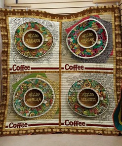 Hello Winter Coffee Personalized Quilt Bedding Set for Home Decor and Family Gifts
