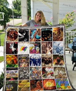 Helloween Albums Cover Poster Quilt Bedding Set - Great for Bedroom Decor and Family Gifts