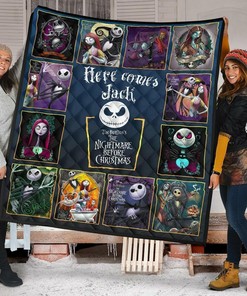 Here Comes Jack The Nightmare Before Christmas Quilt Bedding Set Bedroom Decor, Gifts for Family