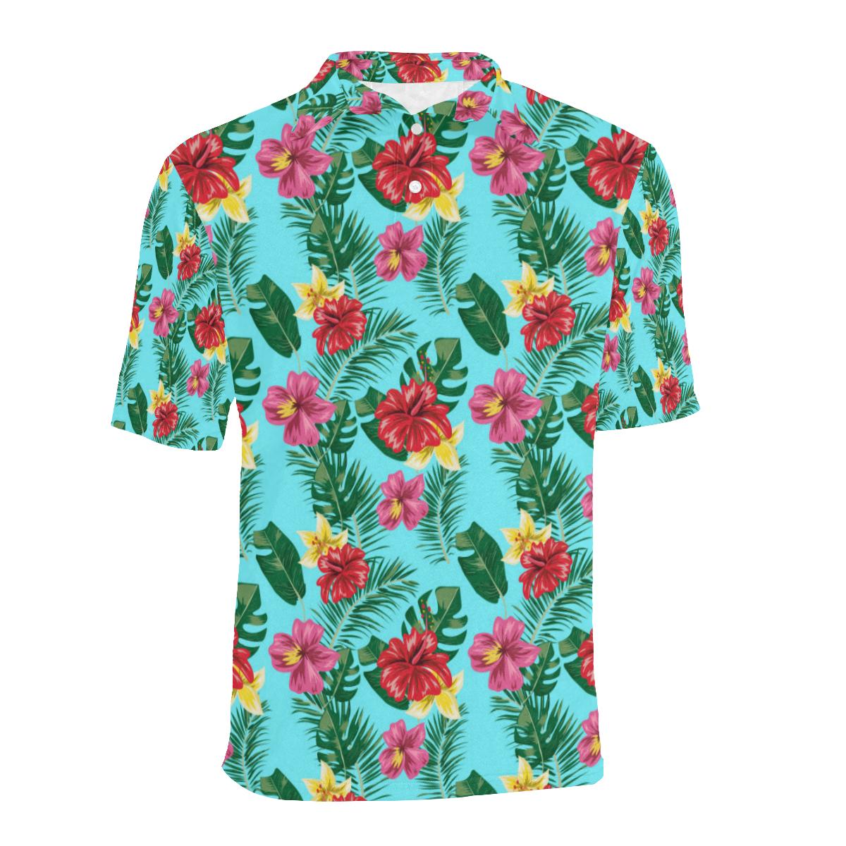 Tropical Hibiscus Flower Print Men's Joggers