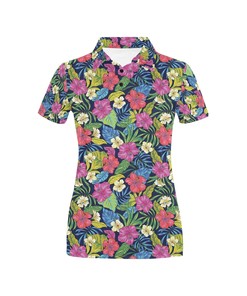 Hibiscus Print Design Women's Polo Shirt Gift
