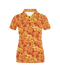 Hibiscus Summer Print Design Women's Polo Shirt