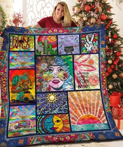 Hippe Quilt Bedding Set for Home Decoration and Picnic, Unique Gift for Family