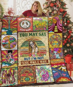 Hippie Make Love Not War Quilt Bedding Set Blanket