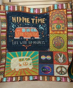 Hippie Personalized Quilt Blanket Bedding Set for Home Decoration and Family Gifts
