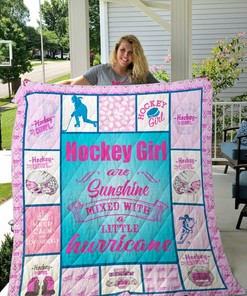 Hockey Girl Are Sunshine Quilt Bedding Set Blanket Gifts For Ice Hockey Lover