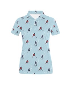 Hockey Player Print Design Women's Polo Shirt