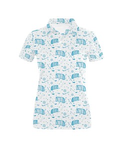 Hockey Print Design Women's Polo Shirt