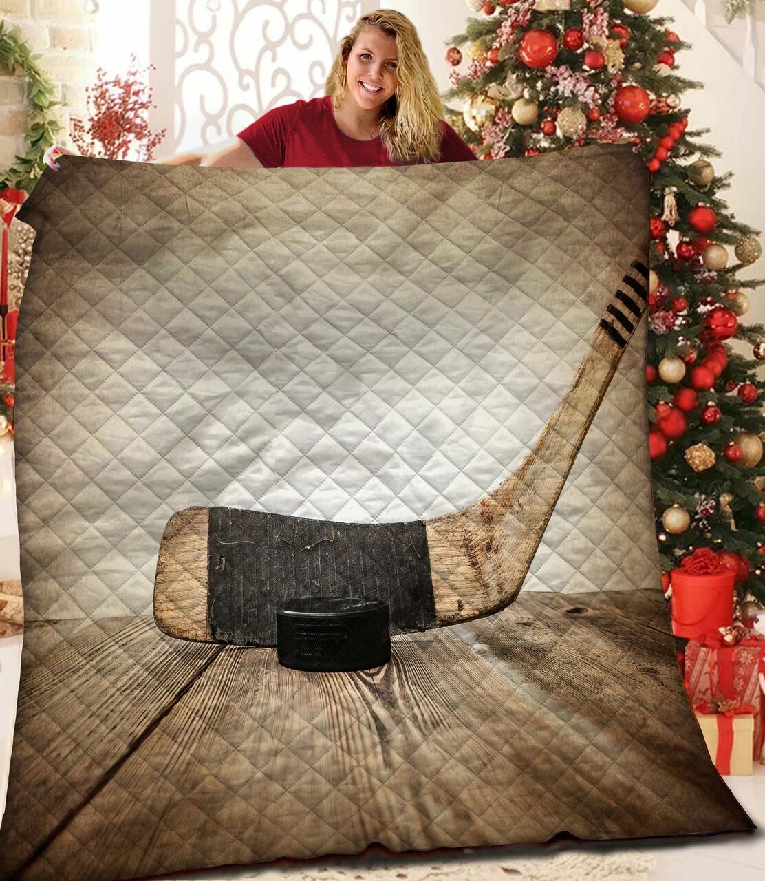 Personalized Ice Hockey Quilt Bed Sets - Gift Idea For Son - Some Days Are Gonna Be Harder