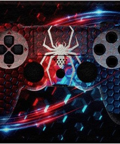 Honeycomb Gamer Area Rug for Boys Room - Game Joysticks Kitchen Mat and Gamepad Door Mat