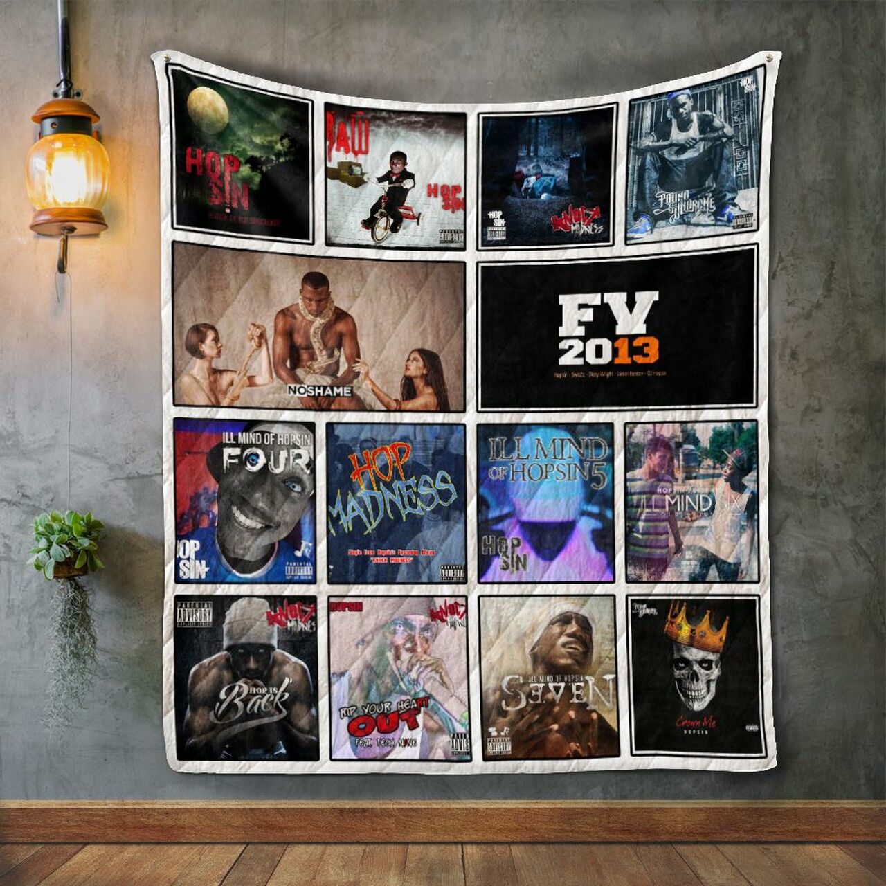 Hopsin Album Covers Personalized Quilt Blanket Bedding Set for Home Decoration and Gifts for Fans