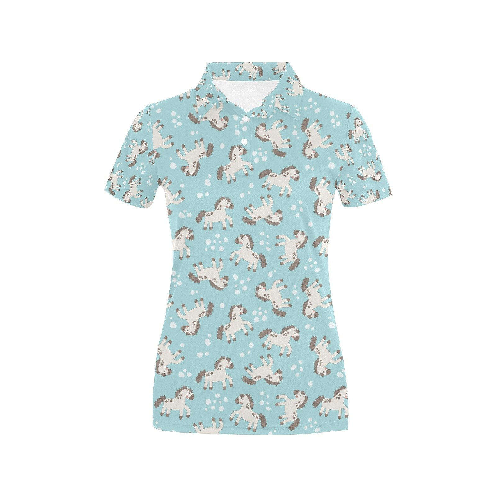 Horse Cute Print Design Women's Polo Shirt