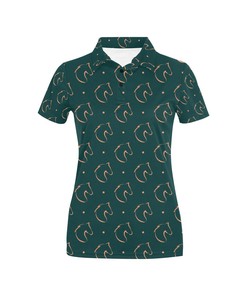 Horse Head Print Design Women's Polo Shirt