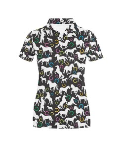 Horse Hoof Colorful Print Design Women's Polo Shirt