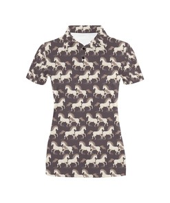 Horse Print Design Women's Polo Shirt