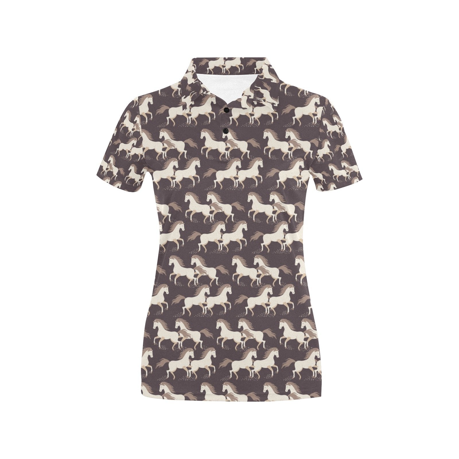 Horse Print Design Women's Polo Shirt