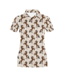 Horse Print Design Women's Polo Shirt Gifts for Horse Lovers