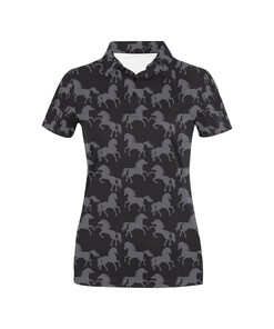 Horse Print Design Women's Polo Shirt for Horse Lovers