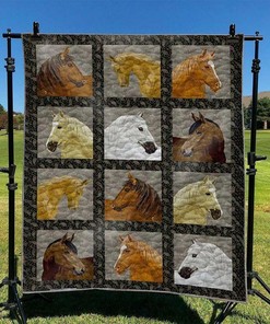 Horse Quilt Bedding Set Bedroom Decor Ideal for Family Gifts and Bedroom Decor