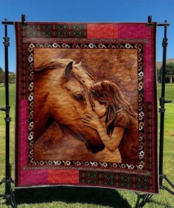 Horse Quilt Bedding Set Blanket - Great for Bedroom Decoration and Family Presents