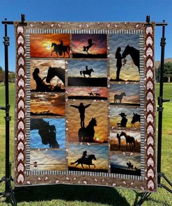 Horse Quilt Bedding Set Blanket Perfect for Bedroom Decor and Family Gifts