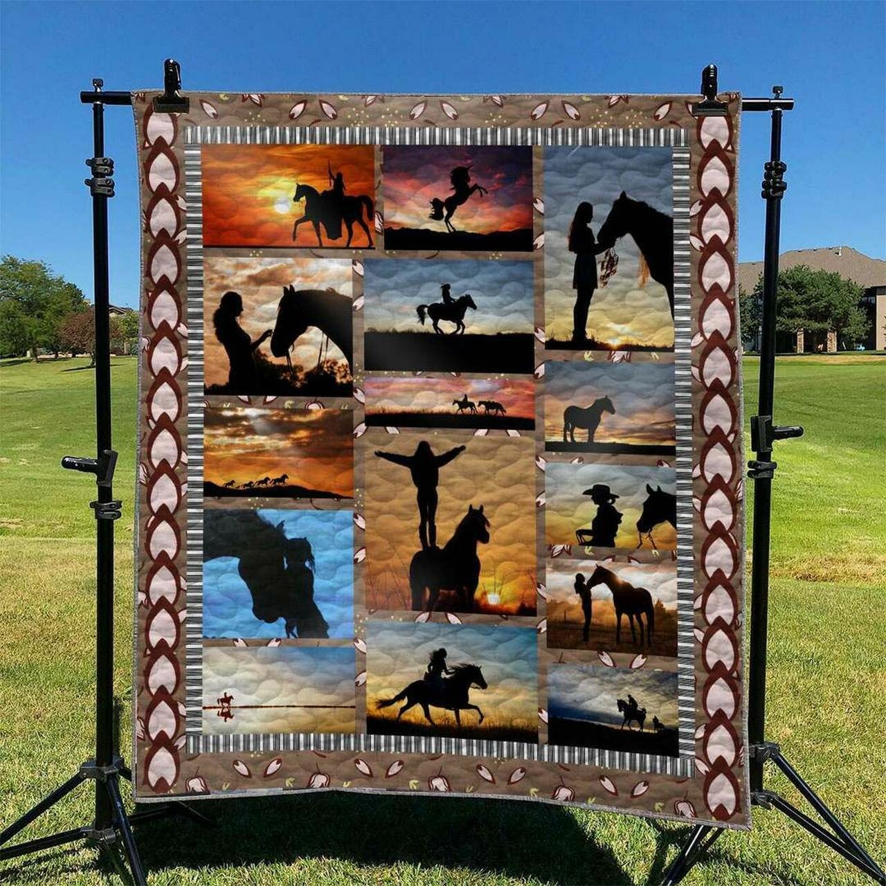Horse Quilt Bedding Set Blanket Perfect for Bedroom Decor and Family Gifts