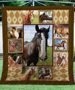 Horse Stay There Freedom Quilt Bedding Set for Personalized Home Decor and Picnic, Great for Family Gifts