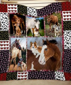 Horse and Dog Lovers Personalized Quilt Bedding Set - Ideal Gift