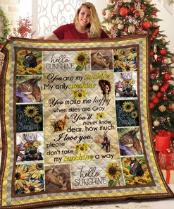 Horses You Are My Sunshine Personalized Quilt Bedding Set - Ideal Gifts for Family