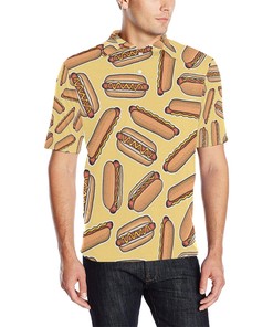 Hot Dog Pattern Print Design 01 Men Polo Shirt
