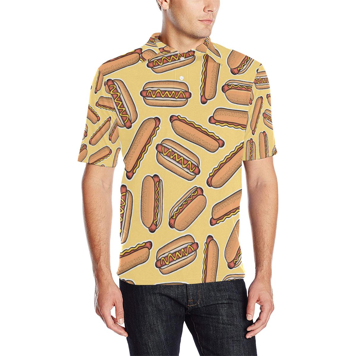 Black Hot Dog Pattern Print Women Pullover Hoodie