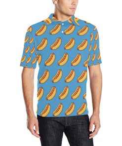 Hot Dog Pattern Print Design 02 Men Polo Shirt
