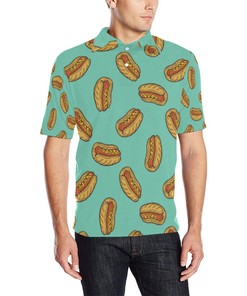 Hot Dog Pattern Print Design 04 Men Polo Shirt