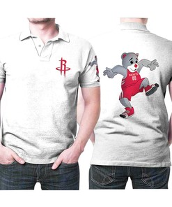 Houston Rockets Basketball Classic Mascot Logo Gift For Rockets Fans White Polo Shirt