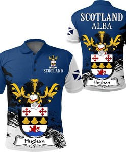 Hughan Scottish Family Crest Scotland Special Polo Shirt - Golf Shirt