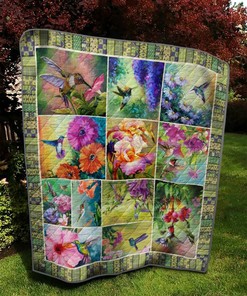 Humming Bird Happily Ever After Quilt Bedding Set Blanket Bedroom Decor, Gifts for Family