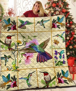 Humming Bird Quilt Bedding Set - Ideal for Garden Enthusiasts and Family Gifts